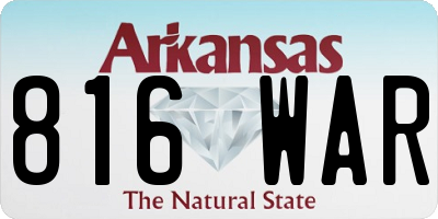 AR license plate 816WAR