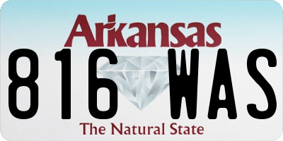 AR license plate 816WAS