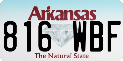 AR license plate 816WBF