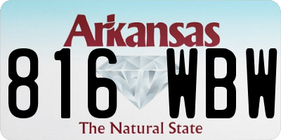 AR license plate 816WBW