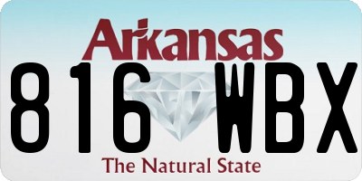 AR license plate 816WBX