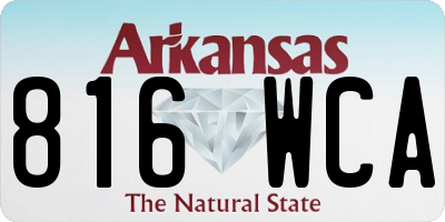 AR license plate 816WCA