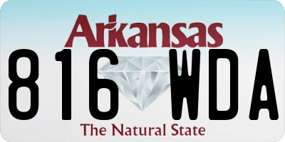 AR license plate 816WDA