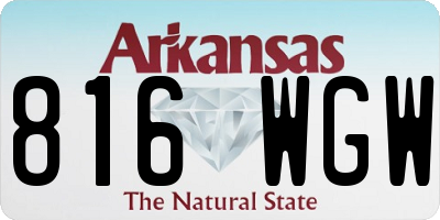 AR license plate 816WGW