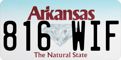 AR license plate 816WIF