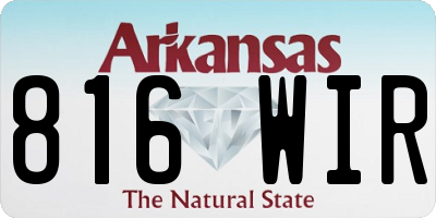 AR license plate 816WIR