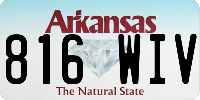 AR license plate 816WIV