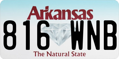 AR license plate 816WNB