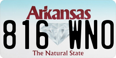 AR license plate 816WNO