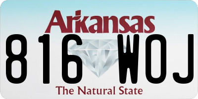 AR license plate 816WOJ