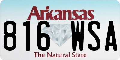 AR license plate 816WSA