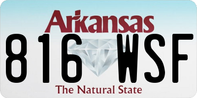 AR license plate 816WSF