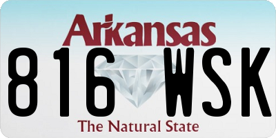 AR license plate 816WSK