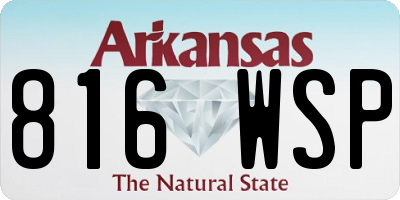 AR license plate 816WSP