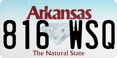 AR license plate 816WSQ