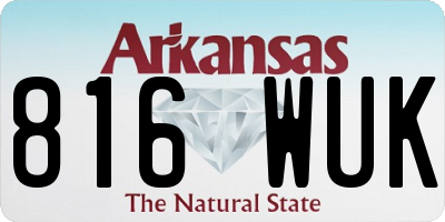AR license plate 816WUK