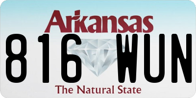 AR license plate 816WUN