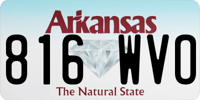 AR license plate 816WVO