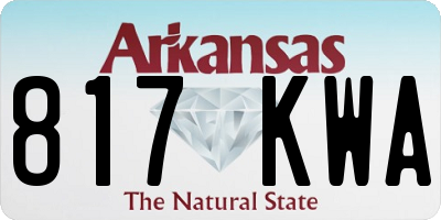 AR license plate 817KWA