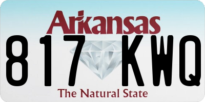 AR license plate 817KWQ