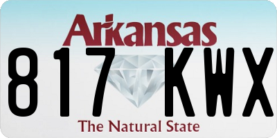 AR license plate 817KWX