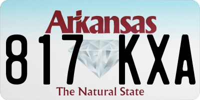 AR license plate 817KXA