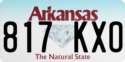 AR license plate 817KXO