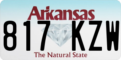 AR license plate 817KZW