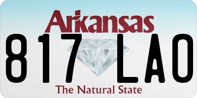 AR license plate 817LAO
