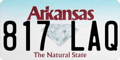 AR license plate 817LAQ