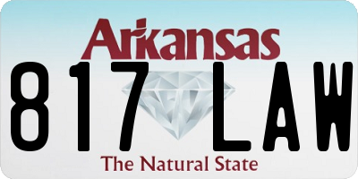 AR license plate 817LAW