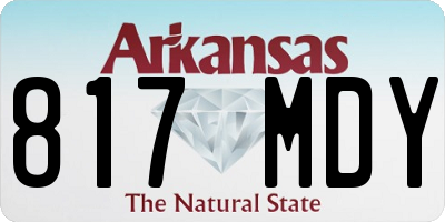 AR license plate 817MDY