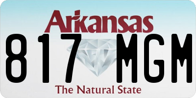 AR license plate 817MGM