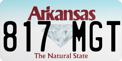 AR license plate 817MGT