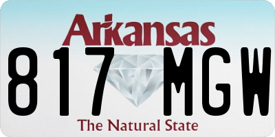 AR license plate 817MGW