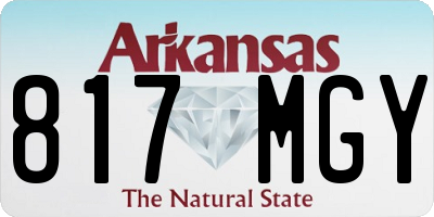 AR license plate 817MGY