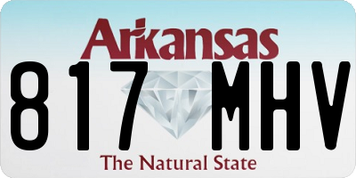 AR license plate 817MHV