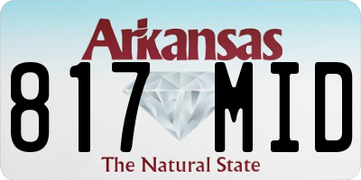 AR license plate 817MID