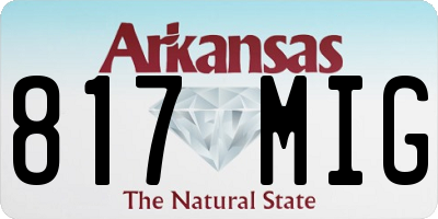 AR license plate 817MIG