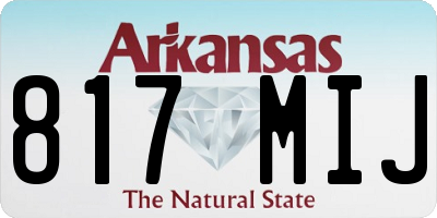 AR license plate 817MIJ