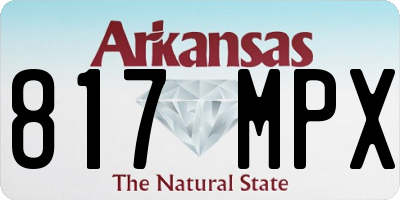 AR license plate 817MPX