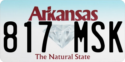 AR license plate 817MSK