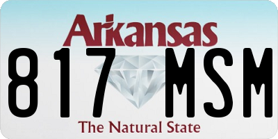 AR license plate 817MSM
