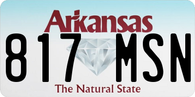 AR license plate 817MSN