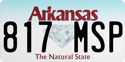 AR license plate 817MSP