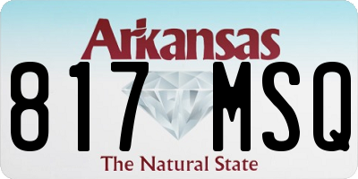 AR license plate 817MSQ