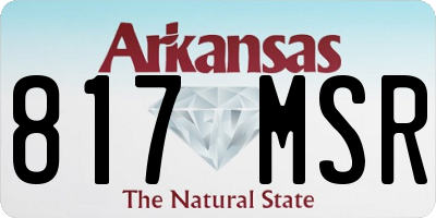 AR license plate 817MSR