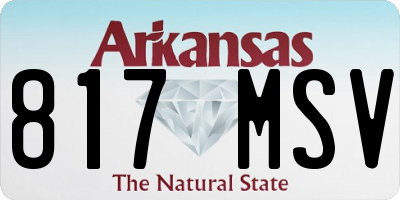 AR license plate 817MSV