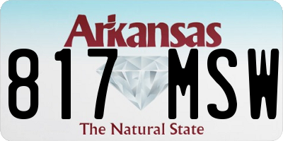 AR license plate 817MSW