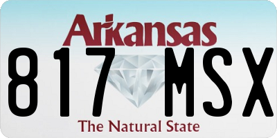 AR license plate 817MSX